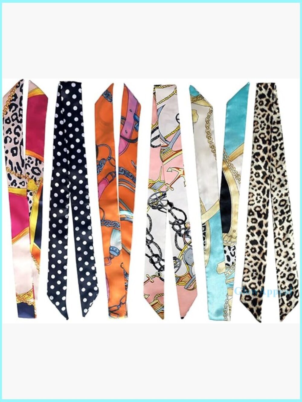 6 Pack Imitation Silk Scarves for Handbag Hair Neck Accessories